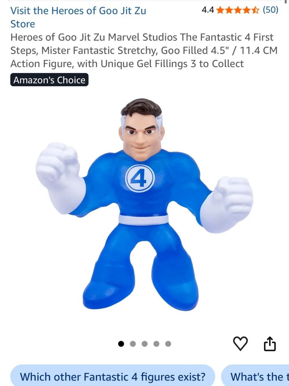 2/pack  Goo Jit Zu DC Stretchy Hero Pack + The Fantastic 4 First Steps